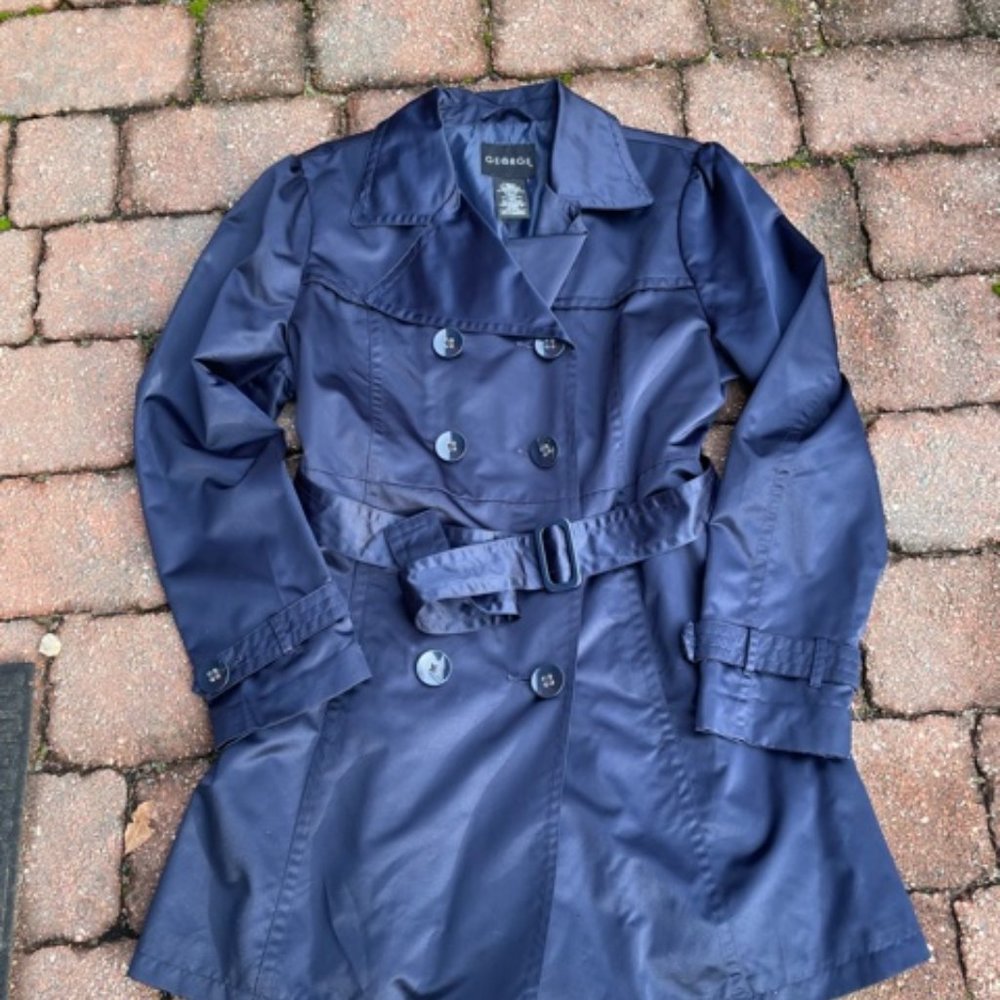 "GEORGE"  Navy Blue Trench Coat